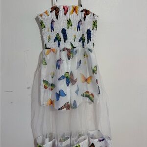 Butterfly Print Sheer Dress